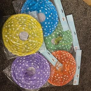 Party Lights Colorful Polka Dot Lanterns Set of 5